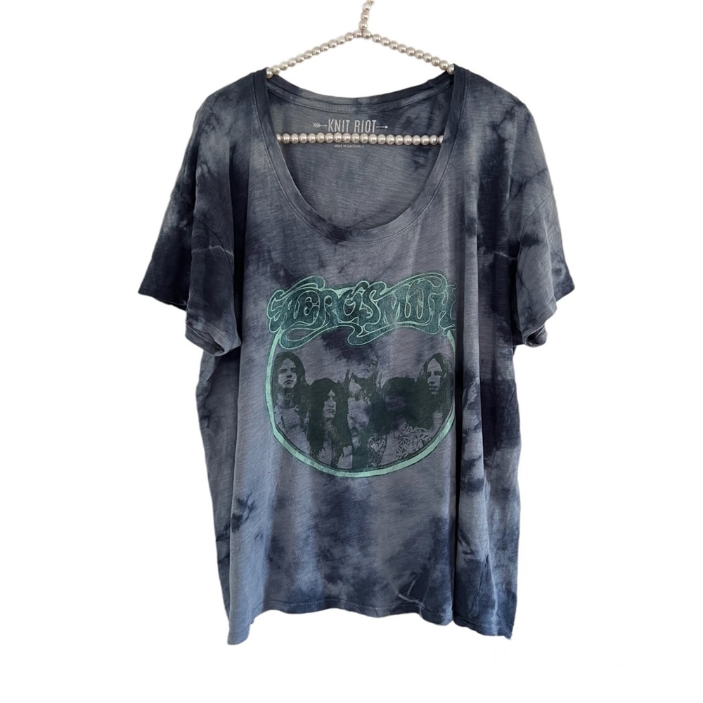 Aerosmith Knit Riot Graphic Tie Dye Band Tee Medium
